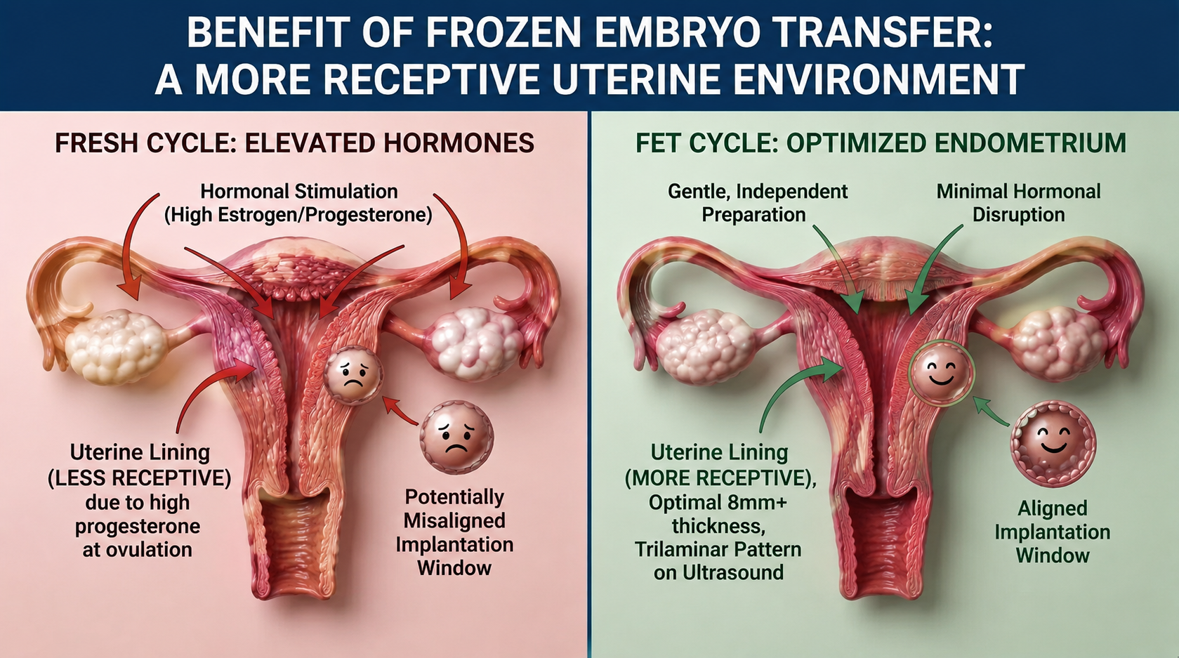 Uterine lining preparation for FET cycle ultrasound scan