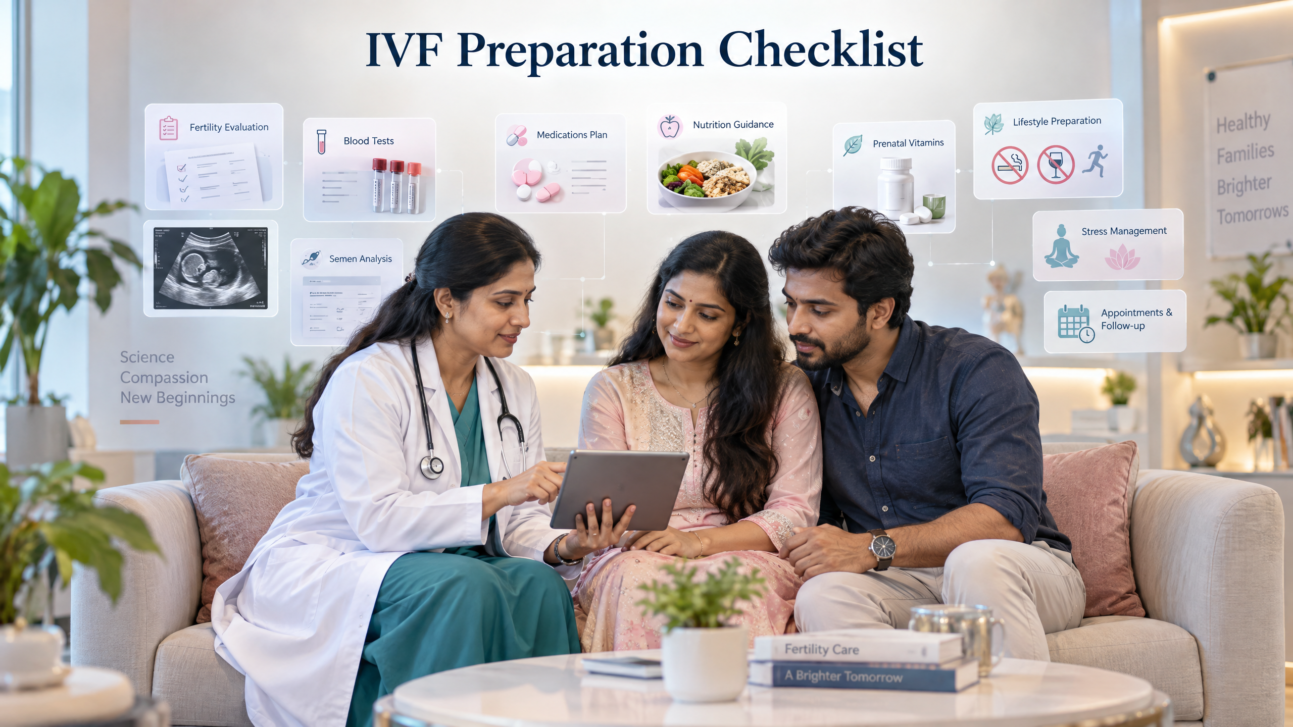 Documents and reports prepared for a first IVF consultation