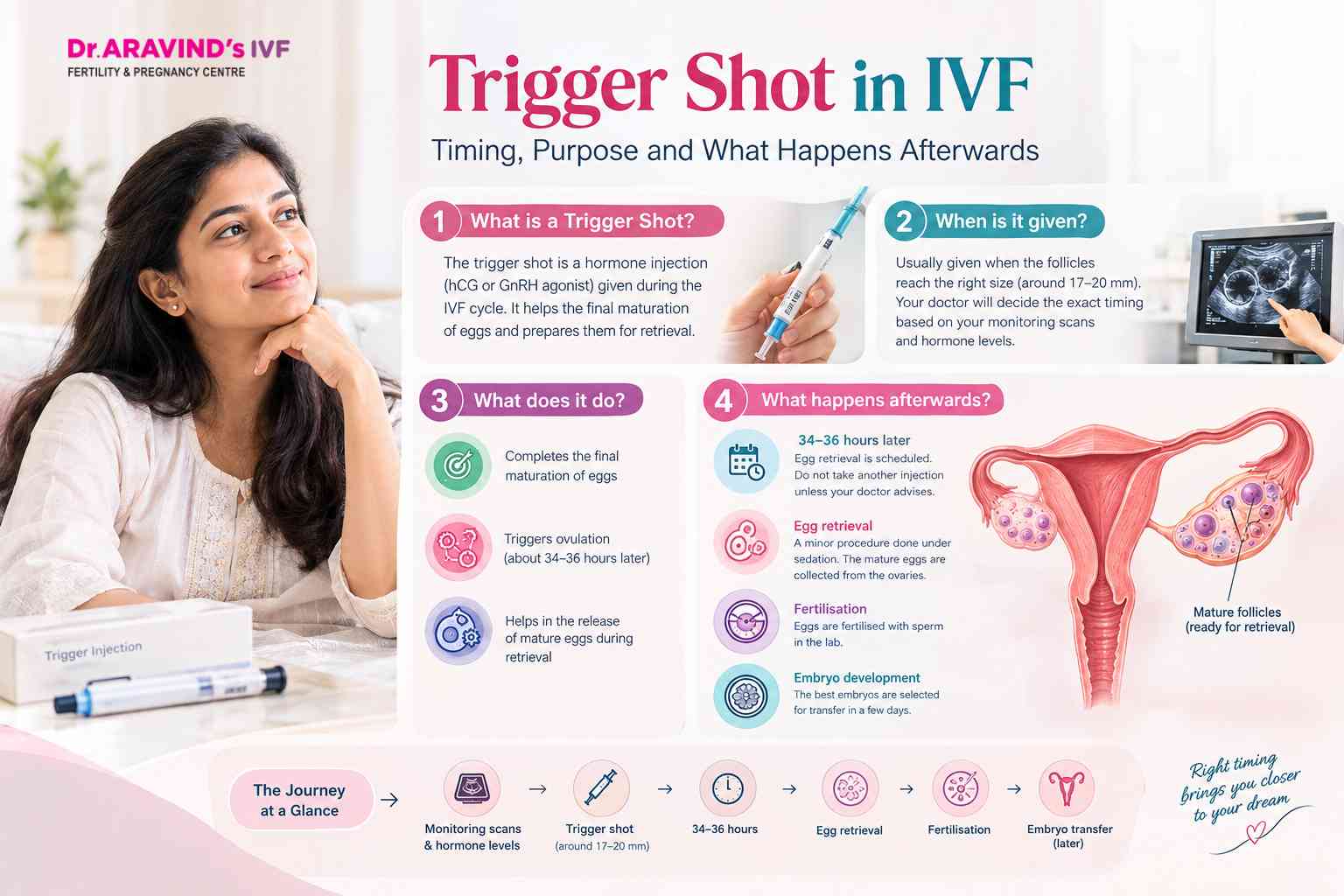Ultrasound monitoring before IVF trigger injection