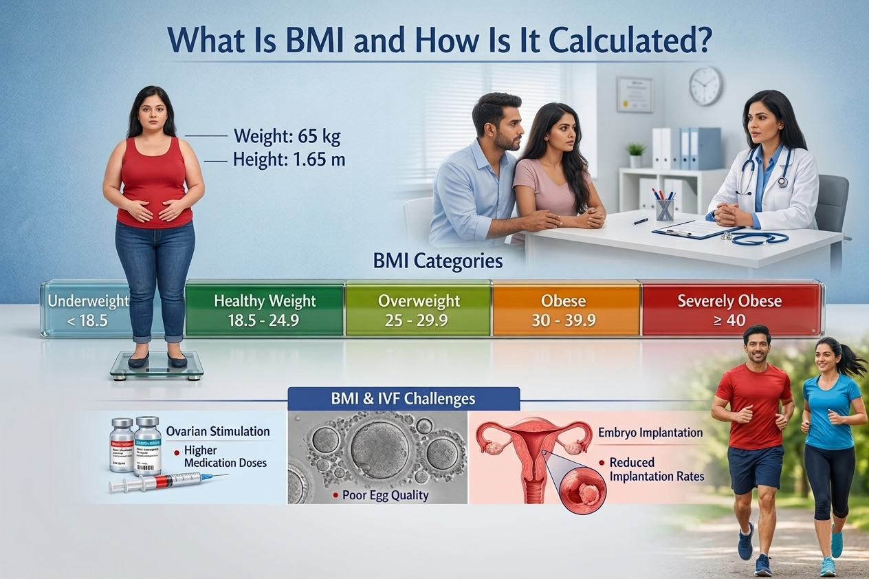 BMI chart showing weight categories for IVF patients