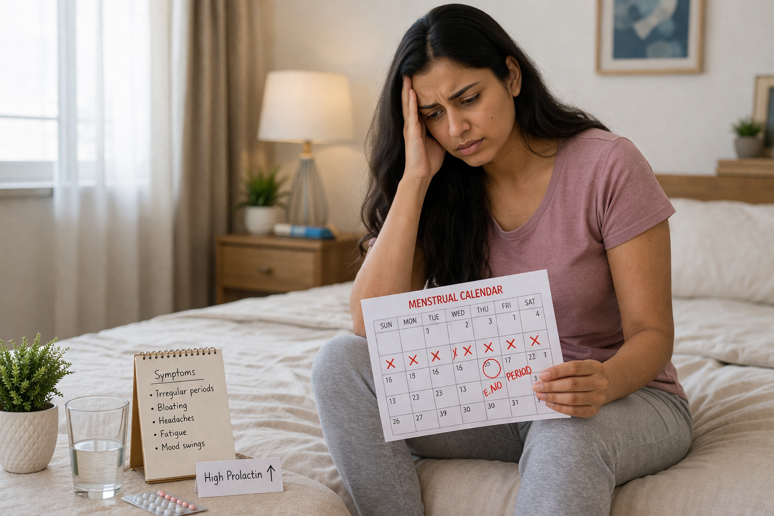 Hormonal imbalance affecting female fertility and menstrual cycle