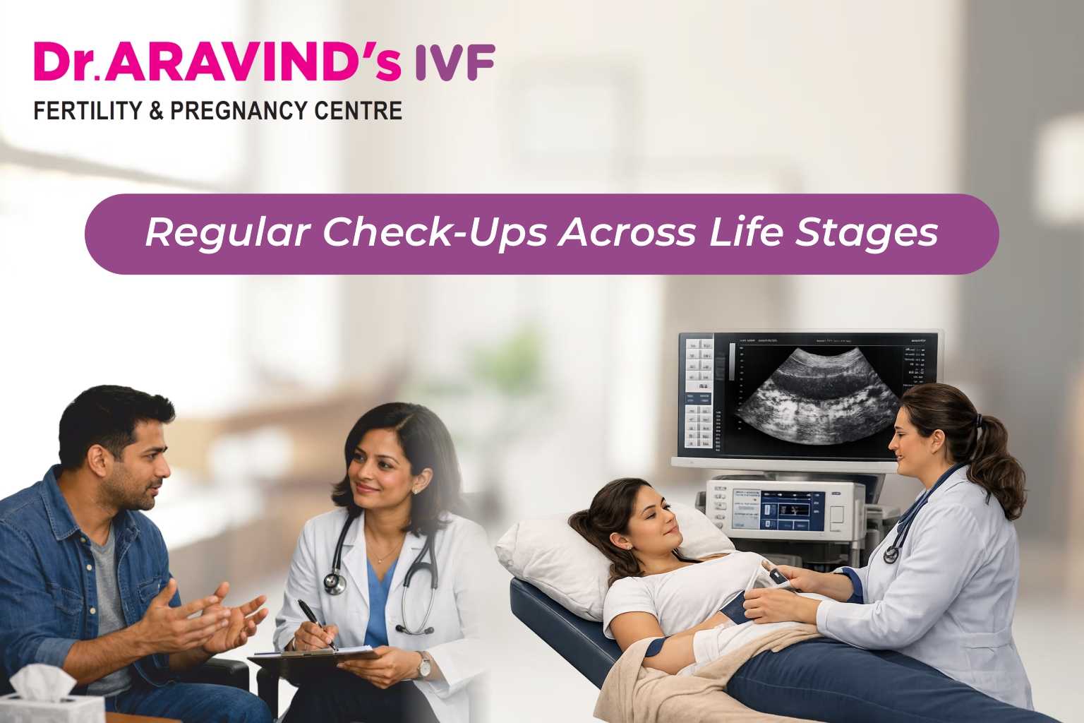 Doctor consulting couple about fertility health check-up