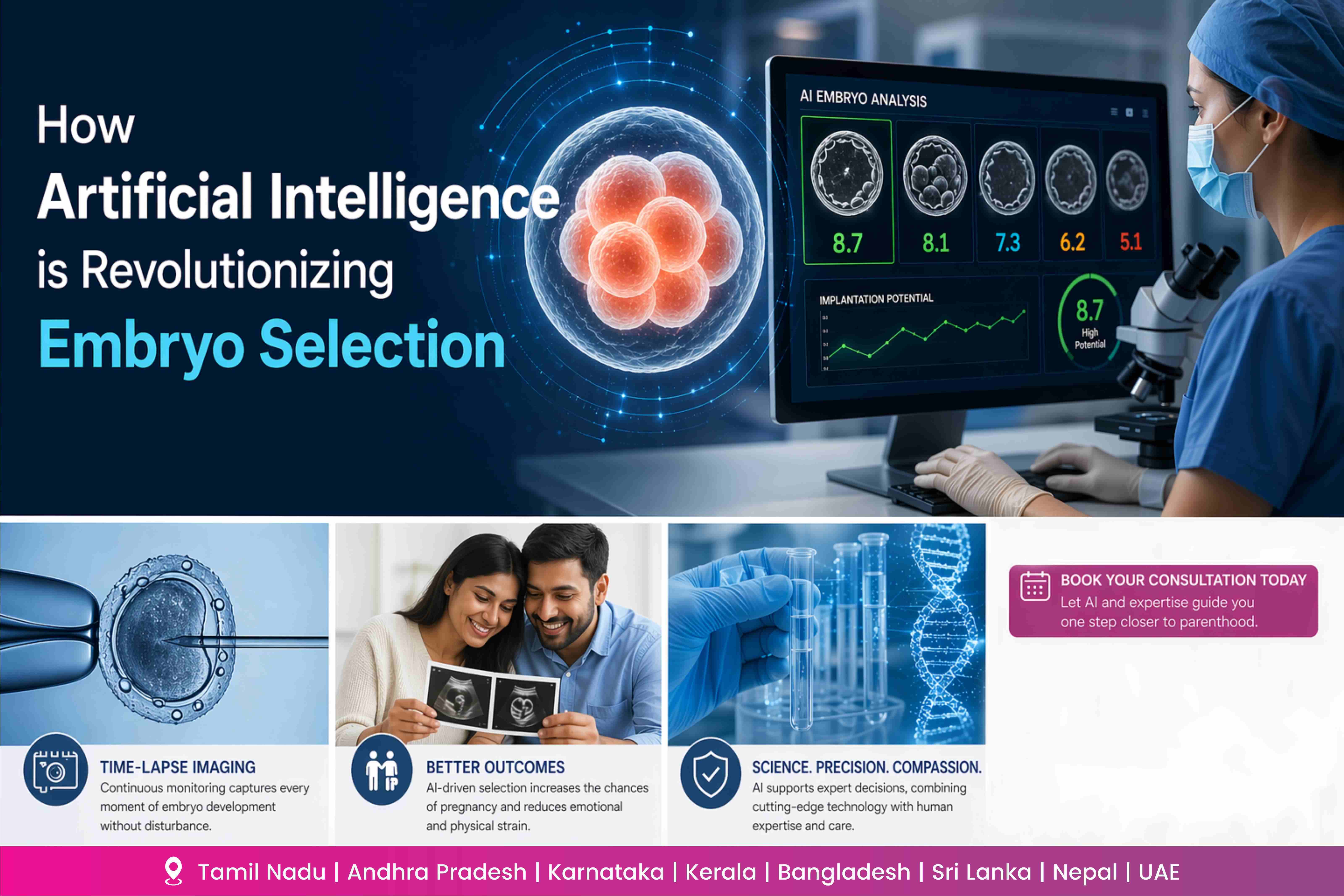 IVF lab with advanced AI-based embryo analysis technology
