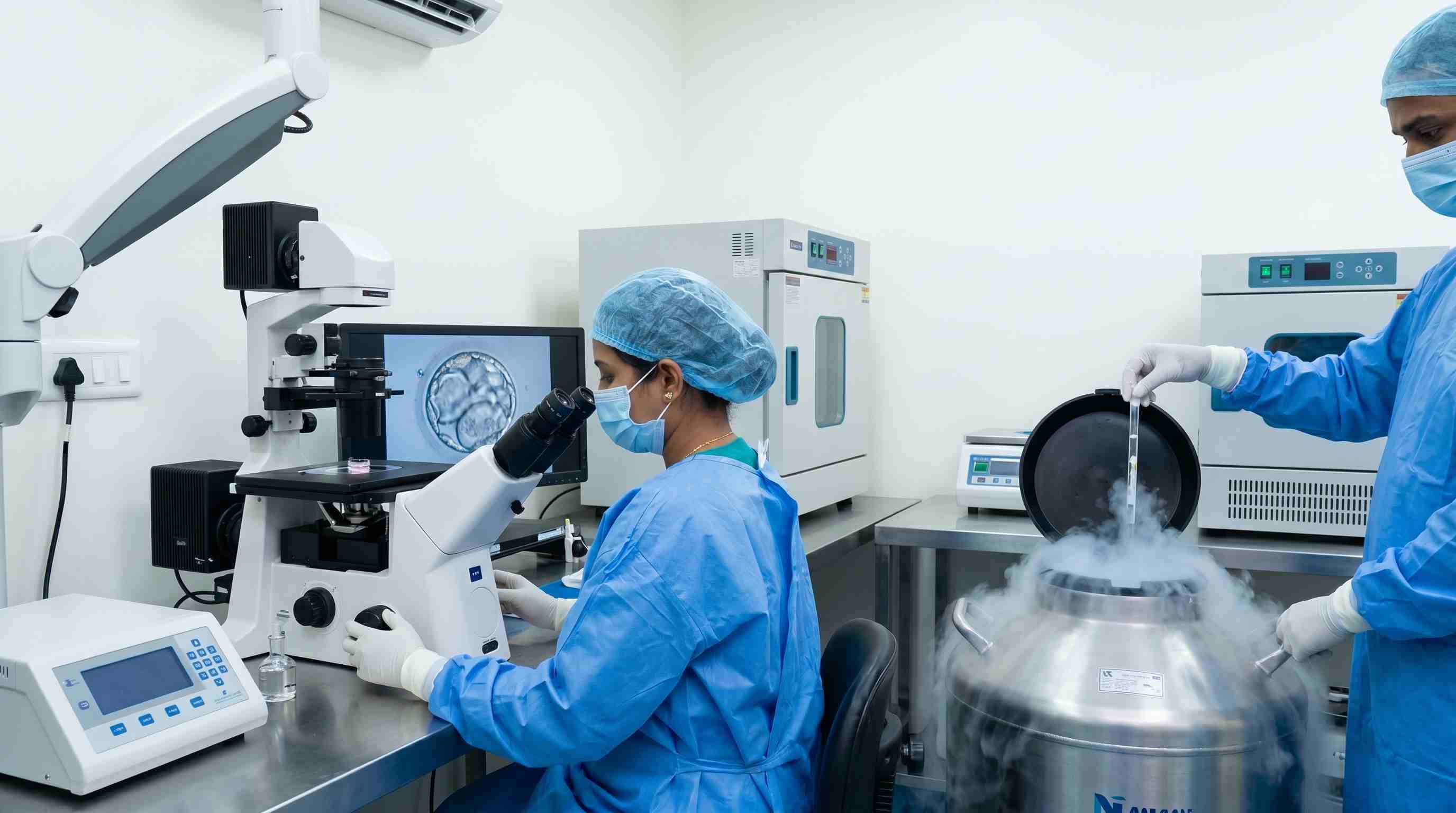 Embryo vitrification process in fertility clinic