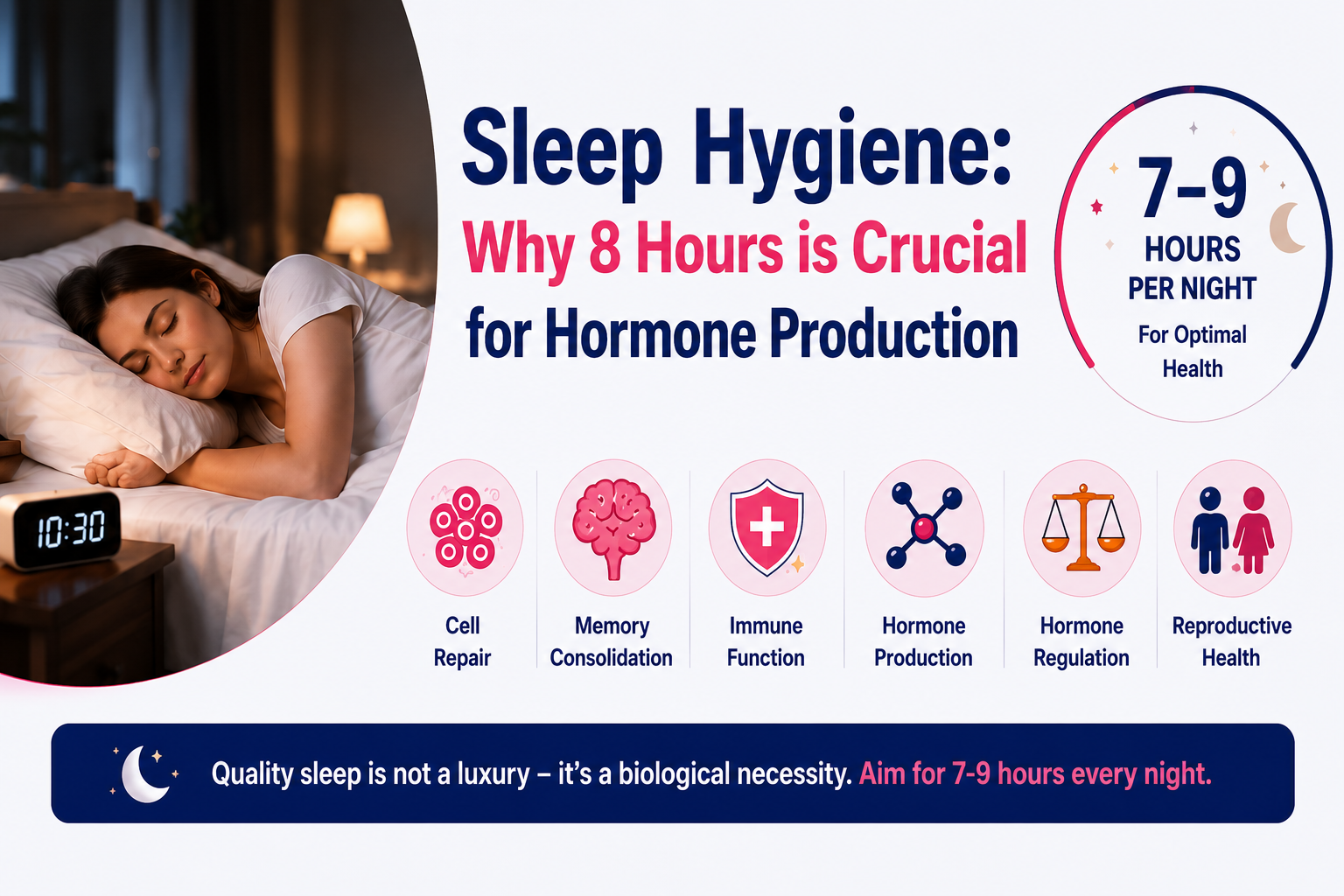 Woman sleeping peacefully to support fertility hormone balance